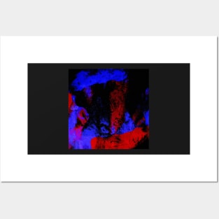 Do not look back | Red, blue and black abstract Posters and Art